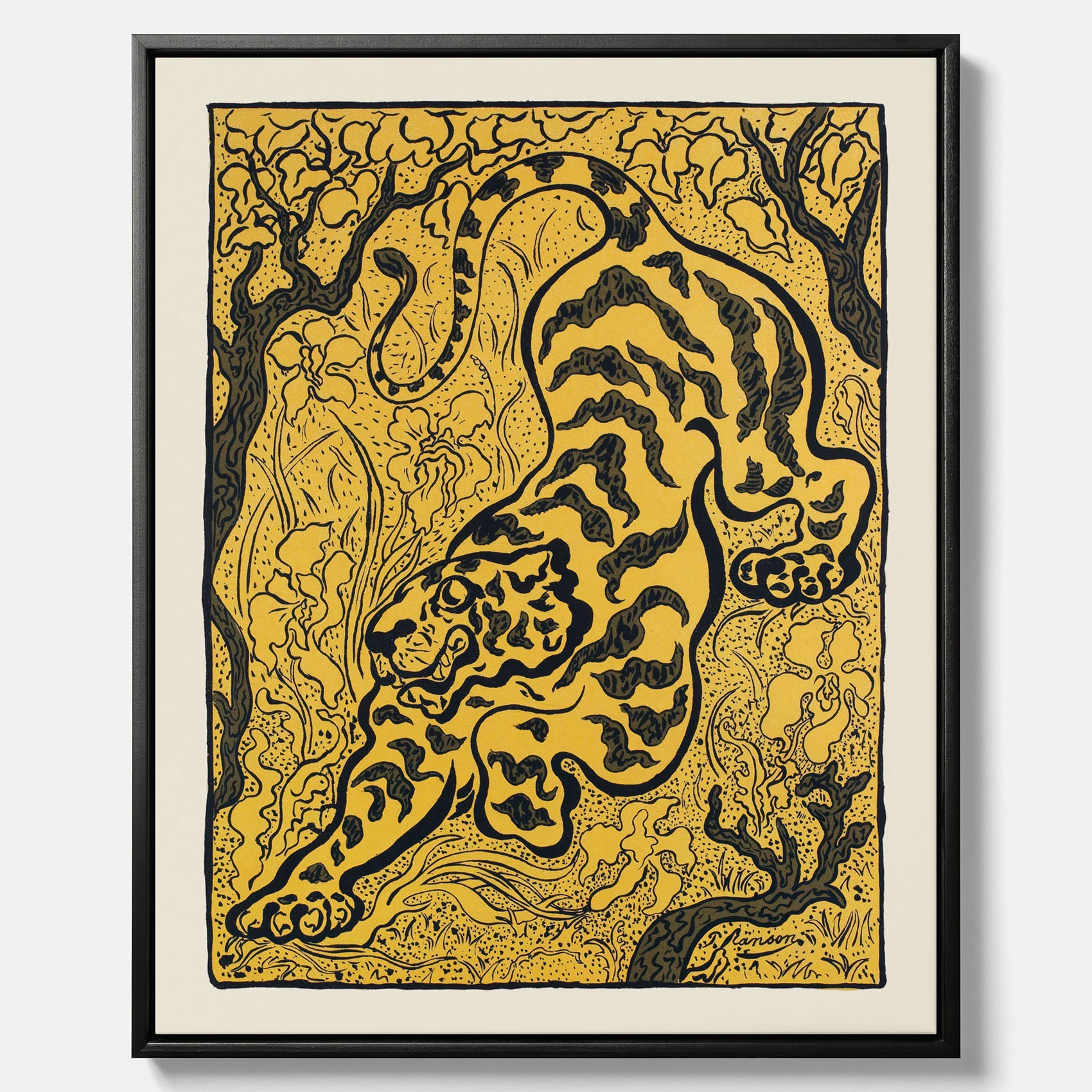 Canvastavla med Tiger i djungeln poster  – Japansk vintageposter - Japansk konst