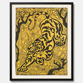 Tavla med Tiger i djungeln poster  – Japansk vintageposter - Japansk konst