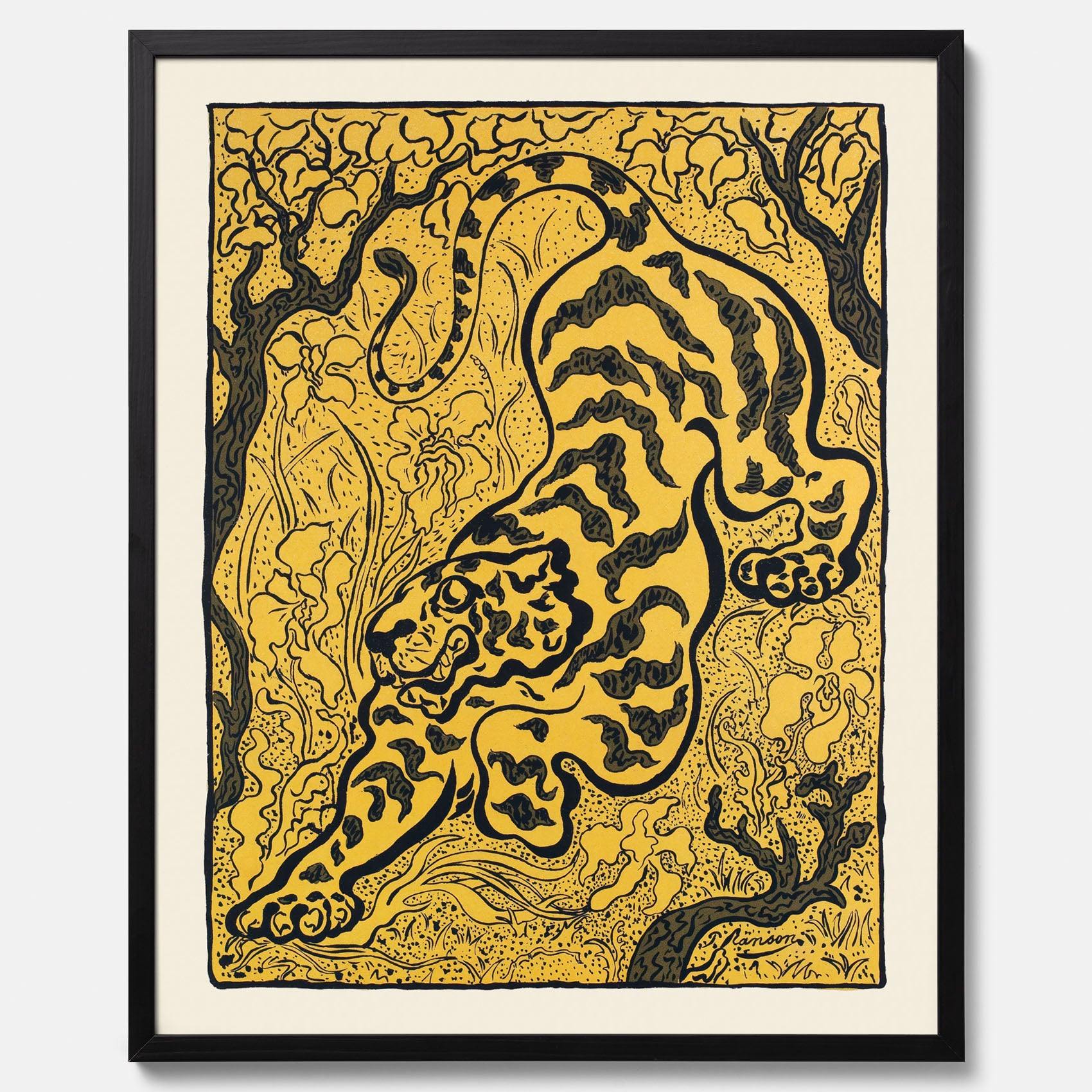 Tavla med Tiger i djungeln poster  – Japansk vintageposter - Japansk konst