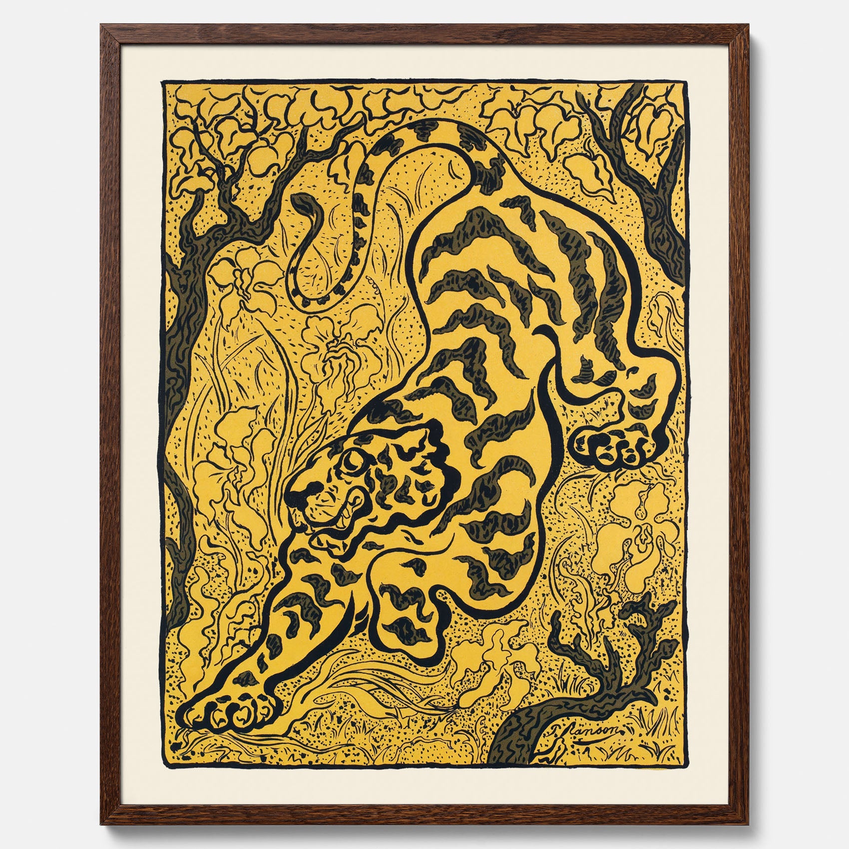 Tavla med Tiger i djungeln poster  – Japansk vintageposter - Japansk konst