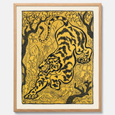 Tavla med Tiger i djungeln poster  – Japansk vintageposter - Japansk konst