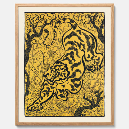 Tavla med Tiger i djungeln poster  – Japansk vintageposter - Japansk konst