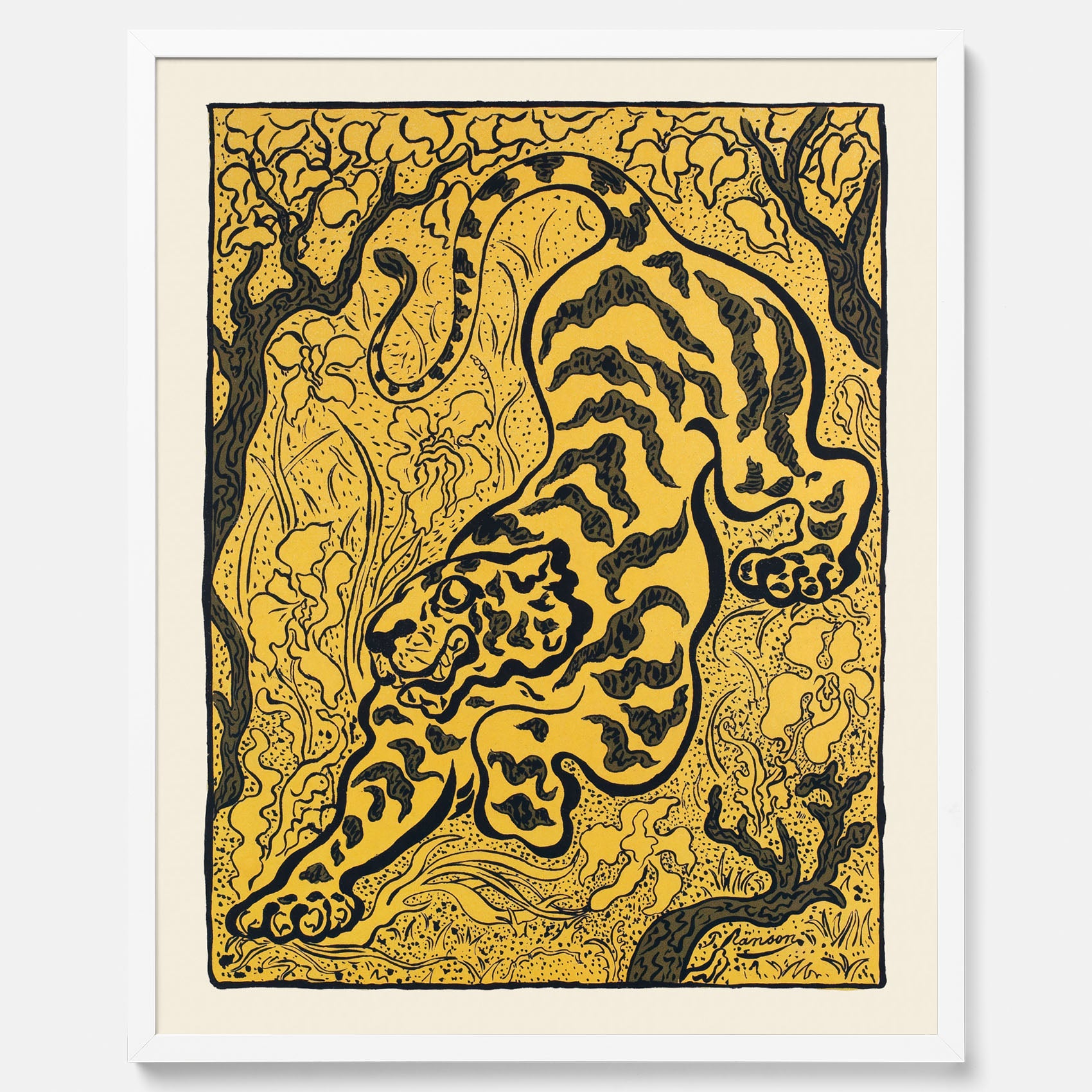 Tavla med Tiger i djungeln poster  – Japansk vintageposter - Japansk konst