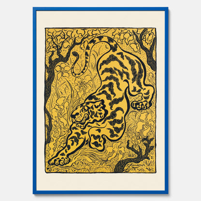 Tavla med Tiger i djungeln poster  – Japansk vintageposter - Japansk konst