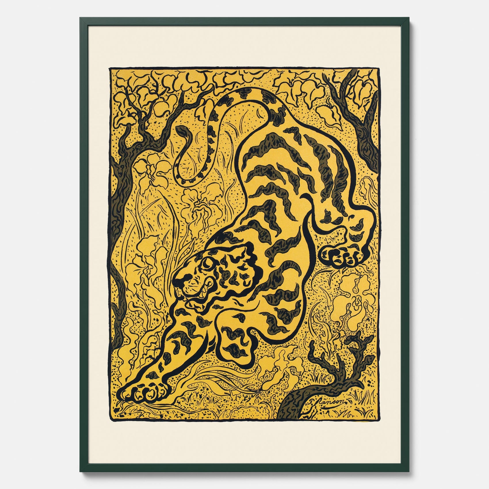 Tavla med Tiger i djungeln poster  – Japansk vintageposter - Japansk konst