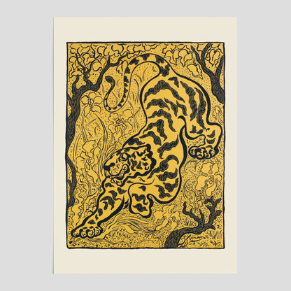 Tiger i djungeln poster  – Japansk vintageposter - Japansk konst
