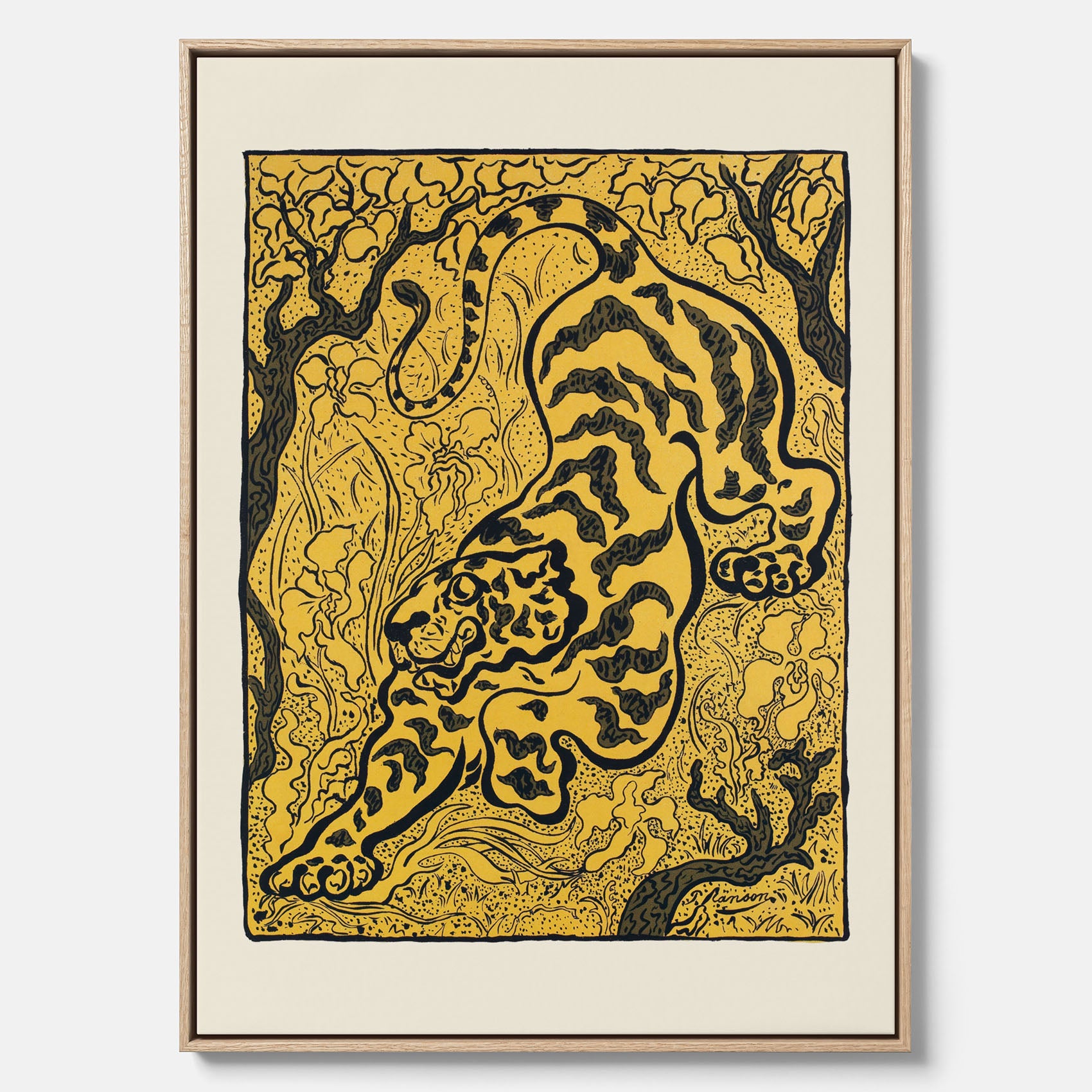 Canvastavla med Tiger i djungeln poster  – Japansk vintageposter - Japansk konst