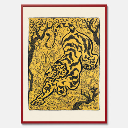 Tavla med Tiger i djungeln poster  – Japansk vintageposter - Japansk konst