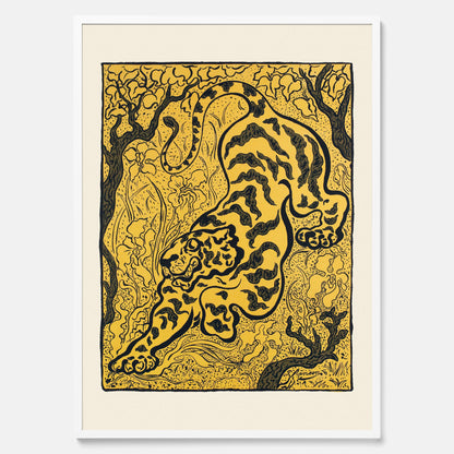 Tavla med Tiger i djungeln poster  – Japansk vintageposter - Japansk konst