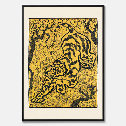 Tavla med Tiger i djungeln poster  – Japansk vintageposter - Japansk konst