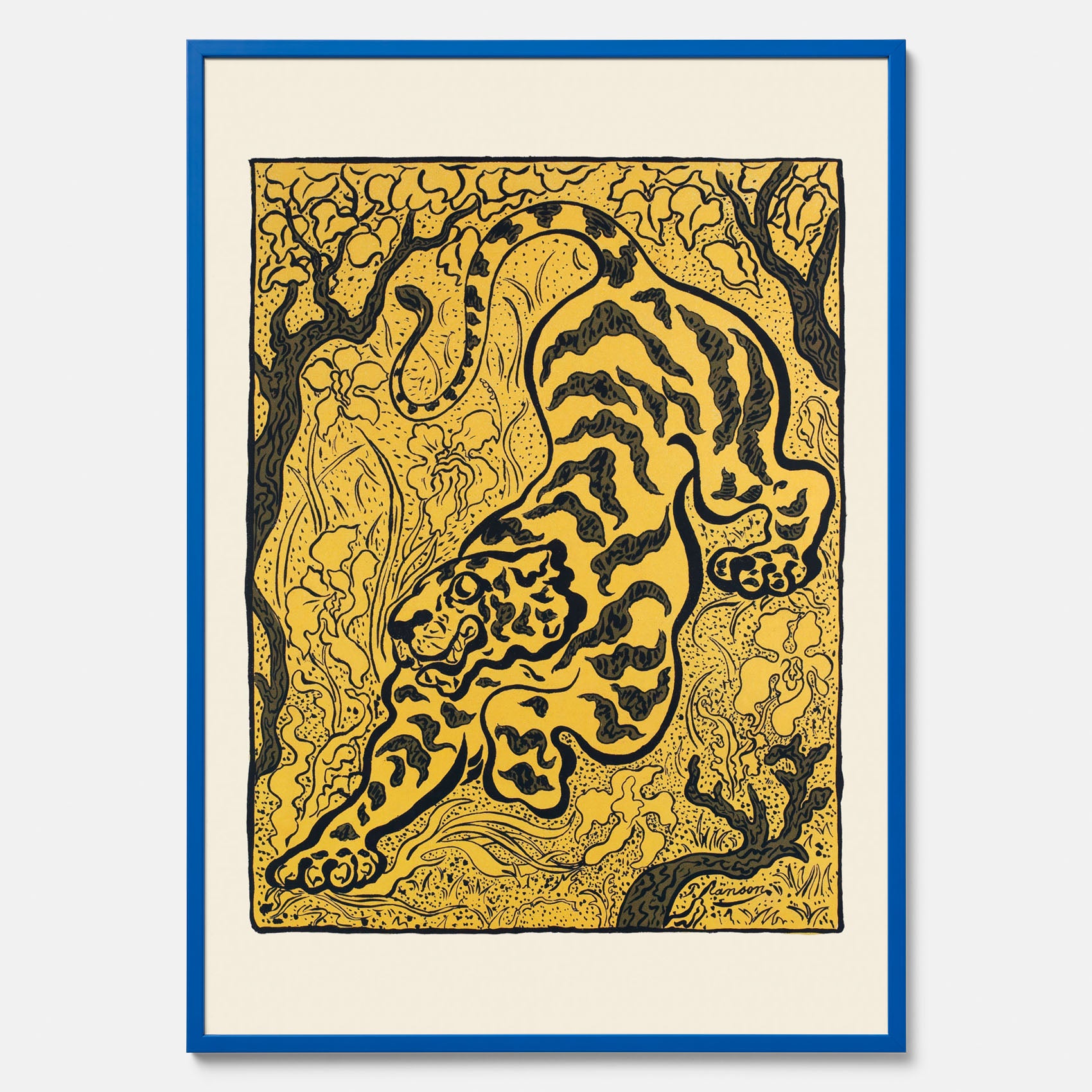 Tavla med Tiger i djungeln poster  – Japansk vintageposter - Japansk konst