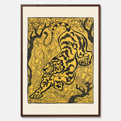 Tavla med Tiger i djungeln poster  – Japansk vintageposter - Japansk konst