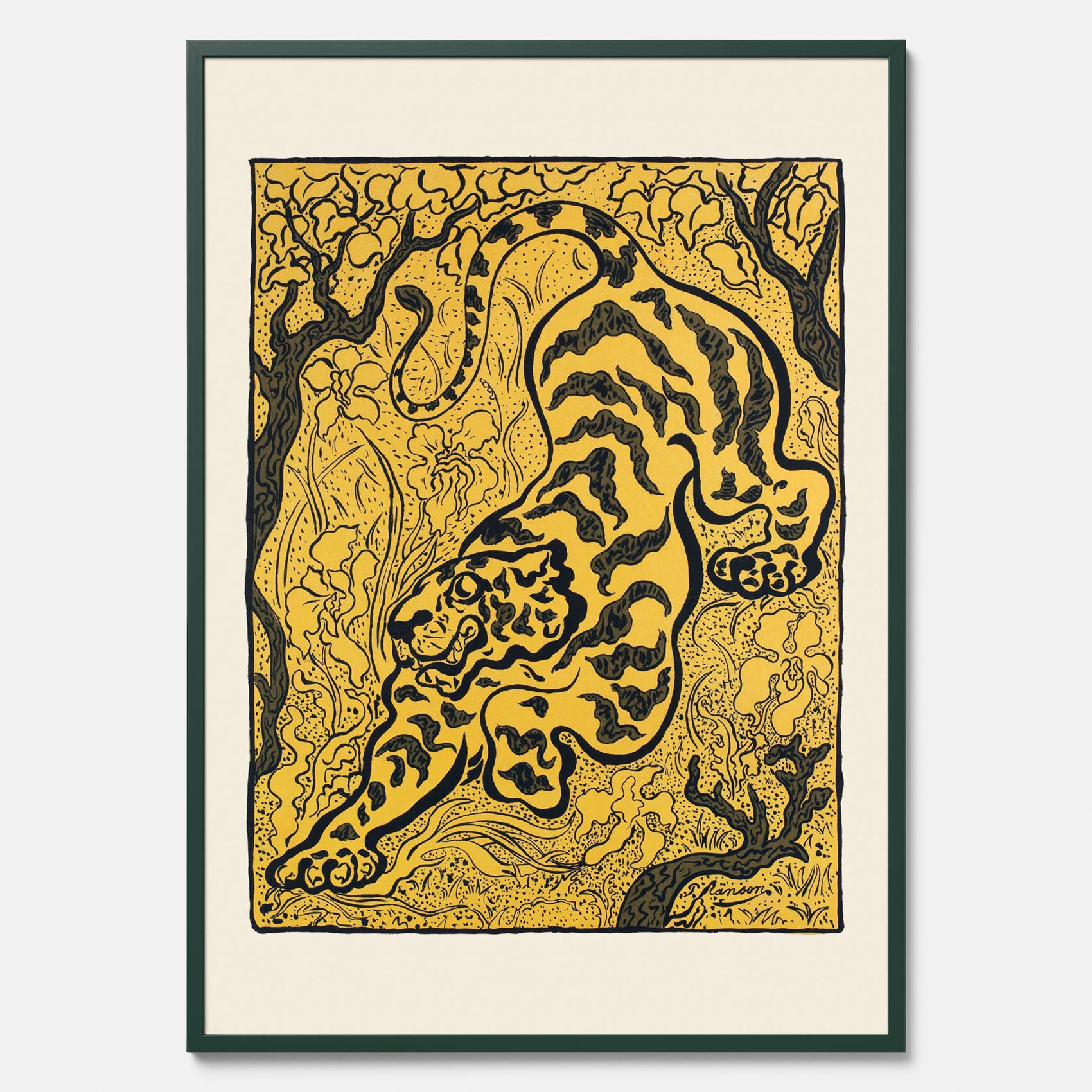 Tavla med Tiger i djungeln poster  – Japansk vintageposter - Japansk konst