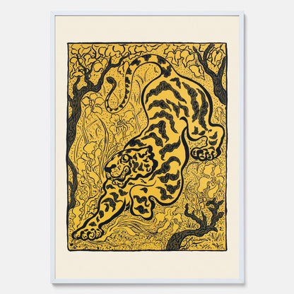Tavla med Tiger i djungeln poster  – Japansk vintageposter - Japansk konst