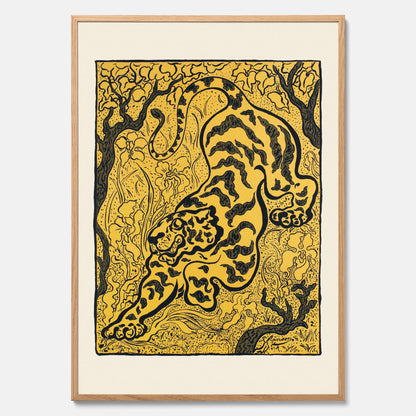 Tavla med Tiger i djungeln poster  – Japansk vintageposter - Japansk konst