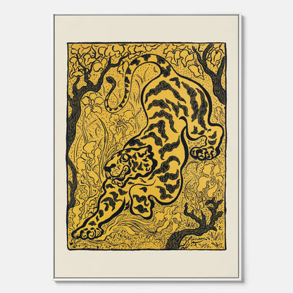 Canvastavla med Tiger i djungeln poster  – Japansk vintageposter - Japansk konst