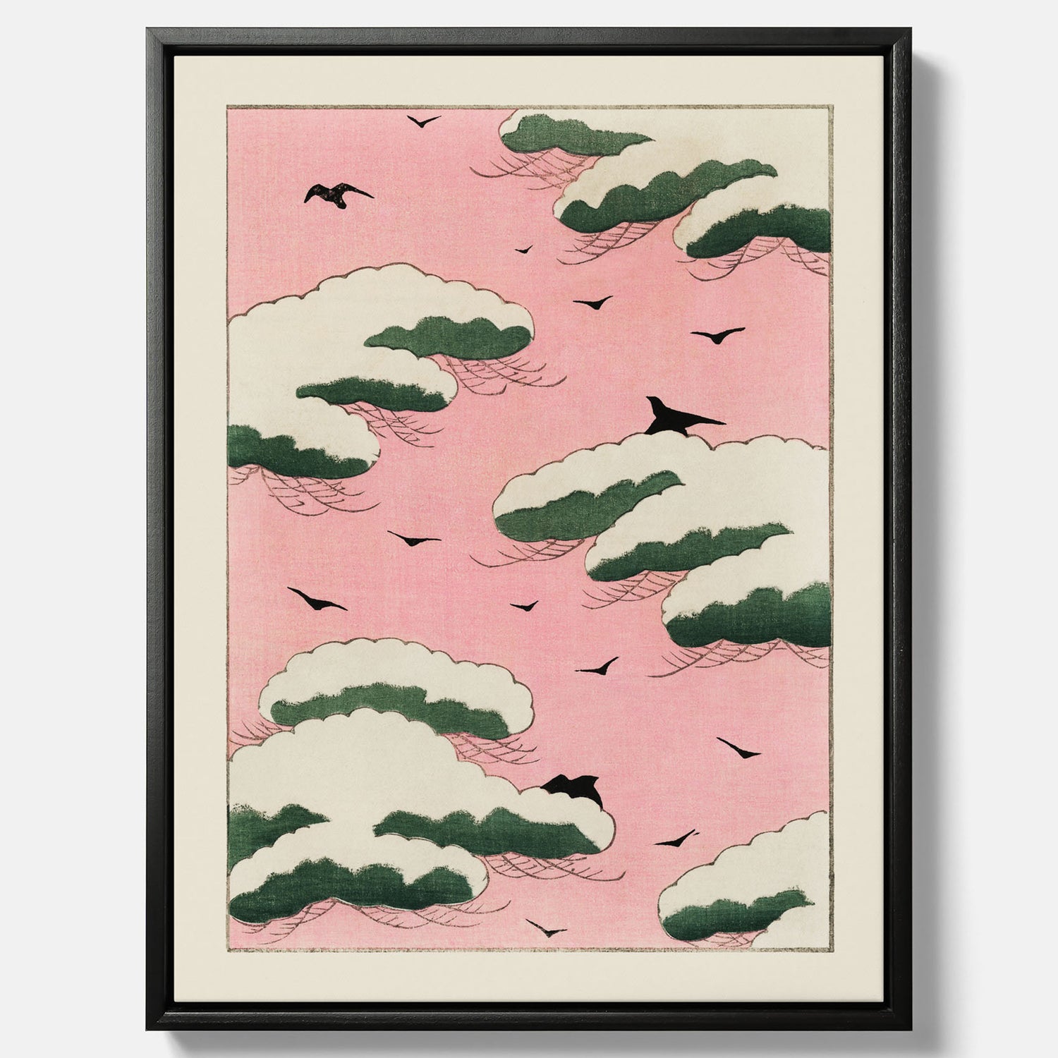 Tavla, Japansk Rosa Himmel canvas  – Vintageposter av Watanabe Shōtei