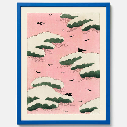 Tavla, Japansk Rosa Himmel poster  – Vintageposter av Watanabe Shōtei