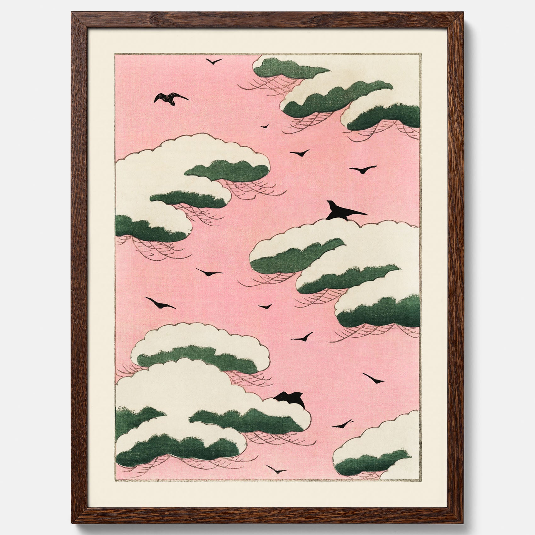 Tavla, Japansk Rosa Himmel poster  – Vintageposter av Watanabe Shōtei