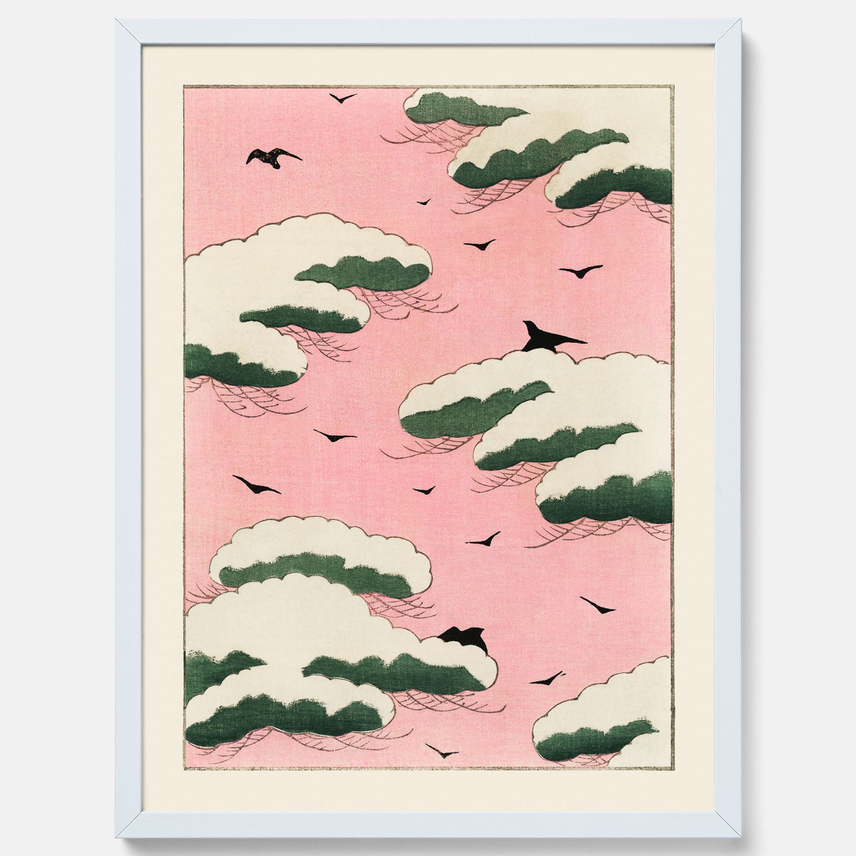 Tavla, Japansk Rosa Himmel poster  – Vintageposter av Watanabe Shōtei