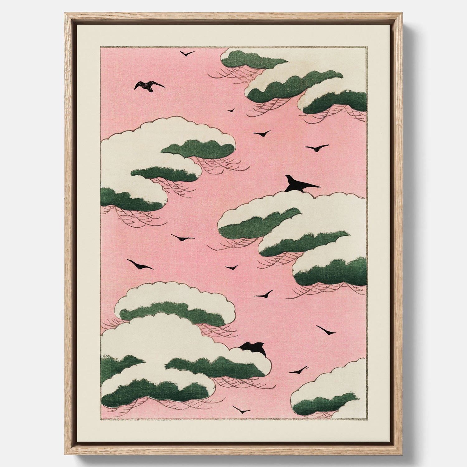 Tavla, Japansk Rosa Himmel canvas  – Vintageposter av Watanabe Shōtei