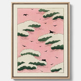 Tavla, Japansk Rosa Himmel canvas  – Vintageposter av Watanabe Shōtei
