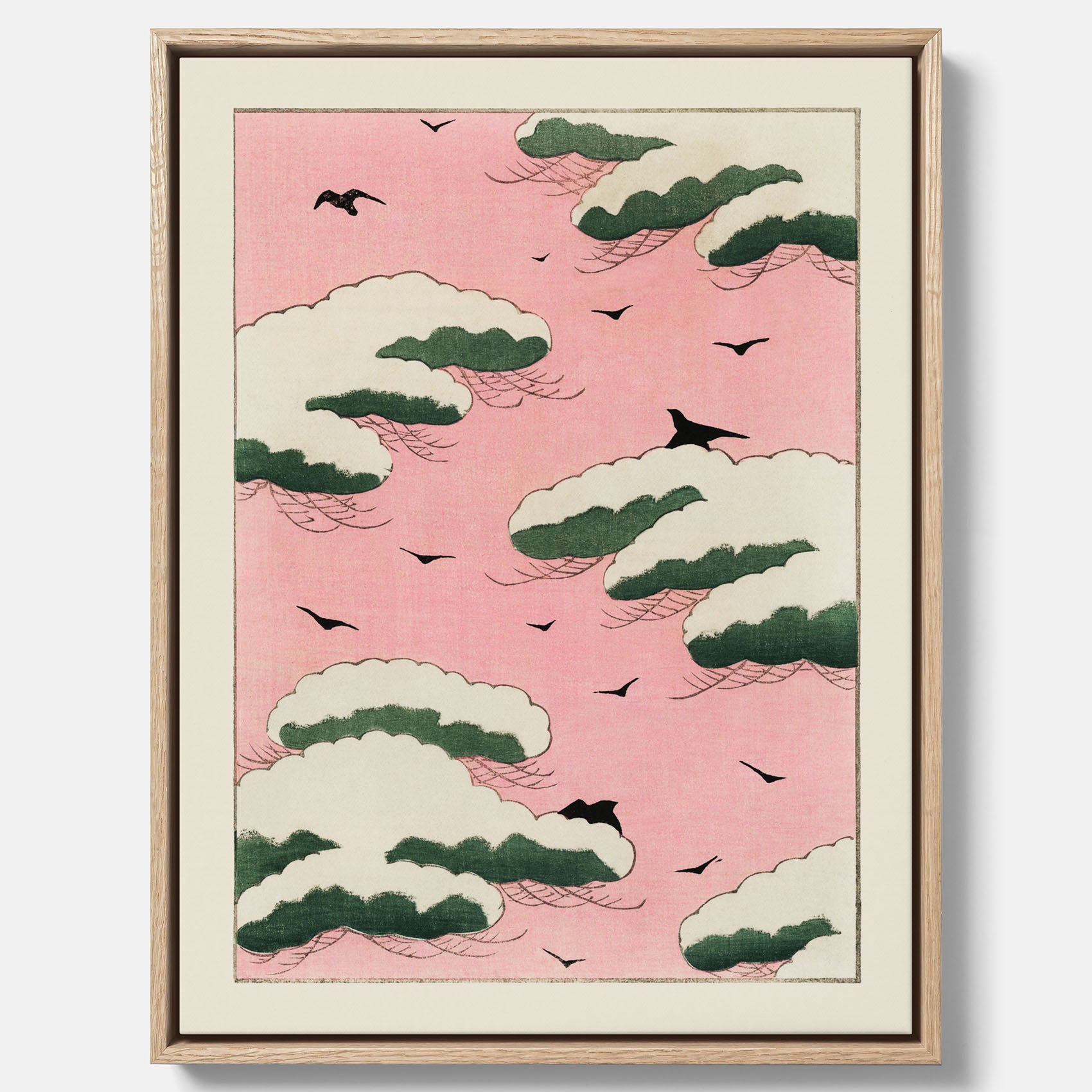 Tavla, Japansk Rosa Himmel canvas  – Vintageposter av Watanabe Shōtei