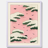 Tavla, Japansk Rosa Himmel poster  – Vintageposter av Watanabe Shōtei