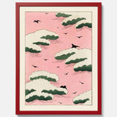 Tavla, Japansk Rosa Himmel poster  – Vintageposter av Watanabe Shōtei