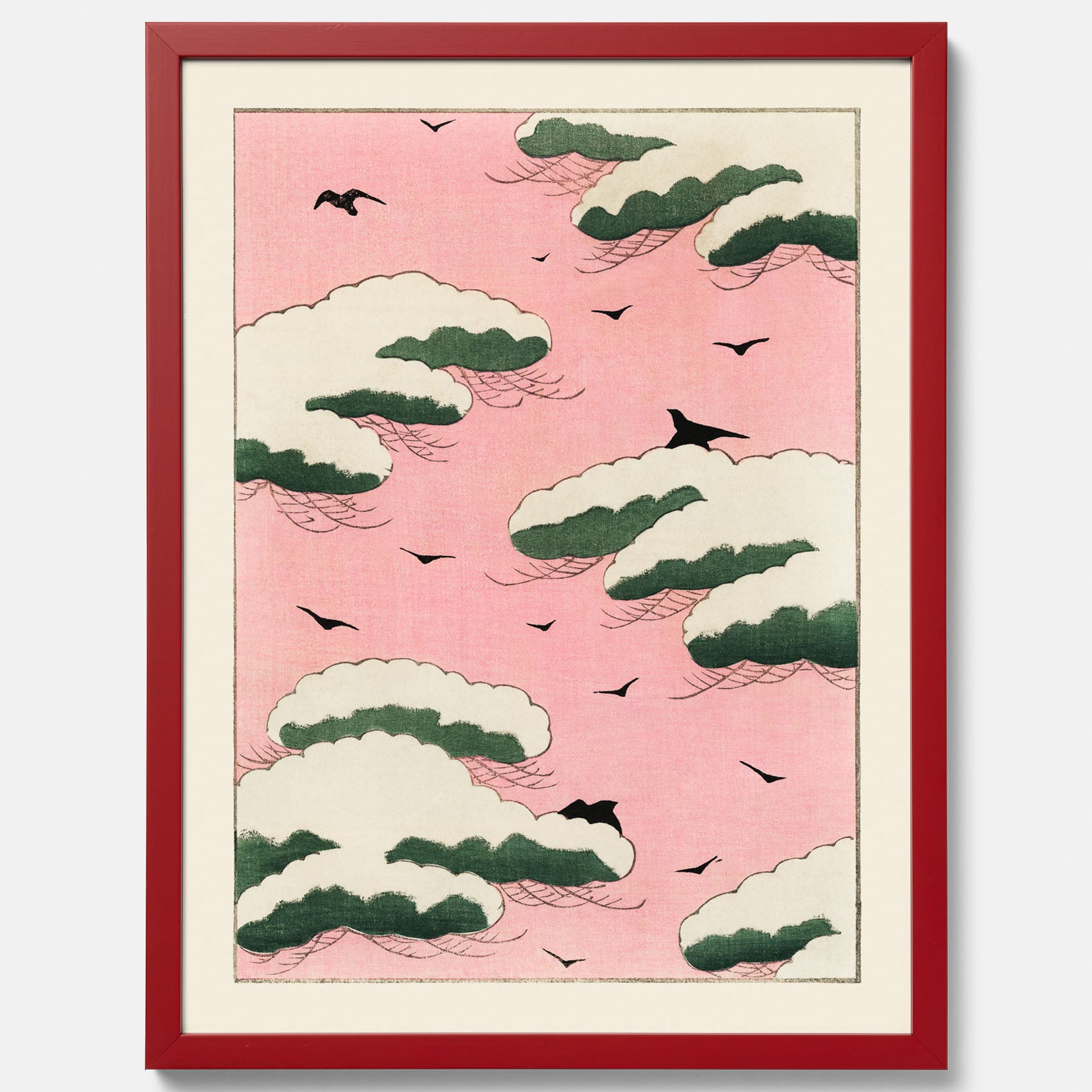 Tavla, Japansk Rosa Himmel poster  – Vintageposter av Watanabe Shōtei