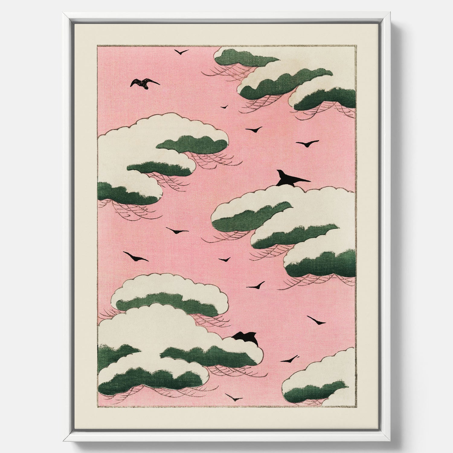 Tavla, Japansk Rosa Himmel canvas  – Vintageposter av Watanabe Shōtei