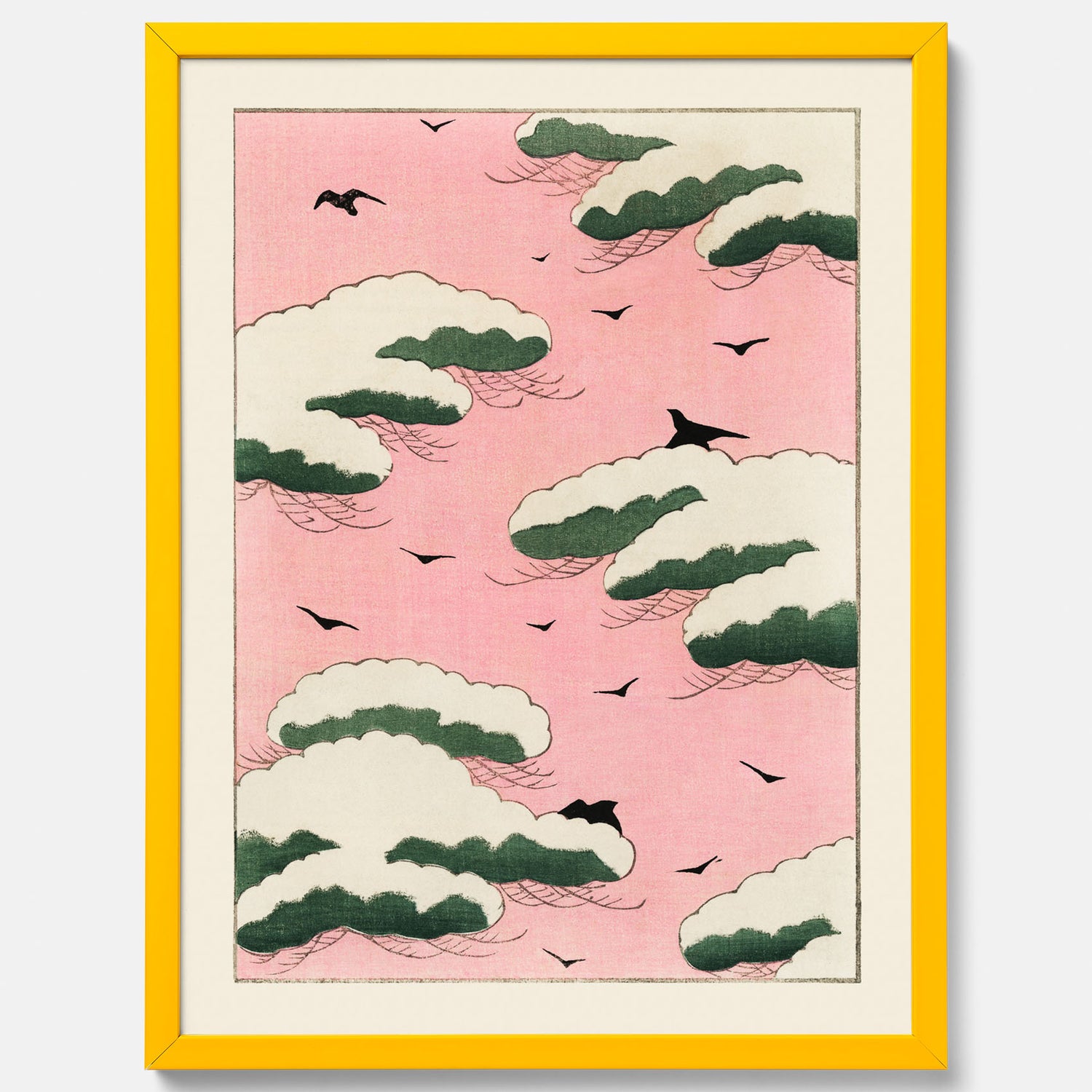 Tavla, Japansk Rosa Himmel poster  – Vintageposter av Watanabe Shōtei