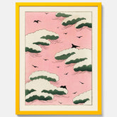 Tavla, Japansk Rosa Himmel poster  – Vintageposter av Watanabe Shōtei