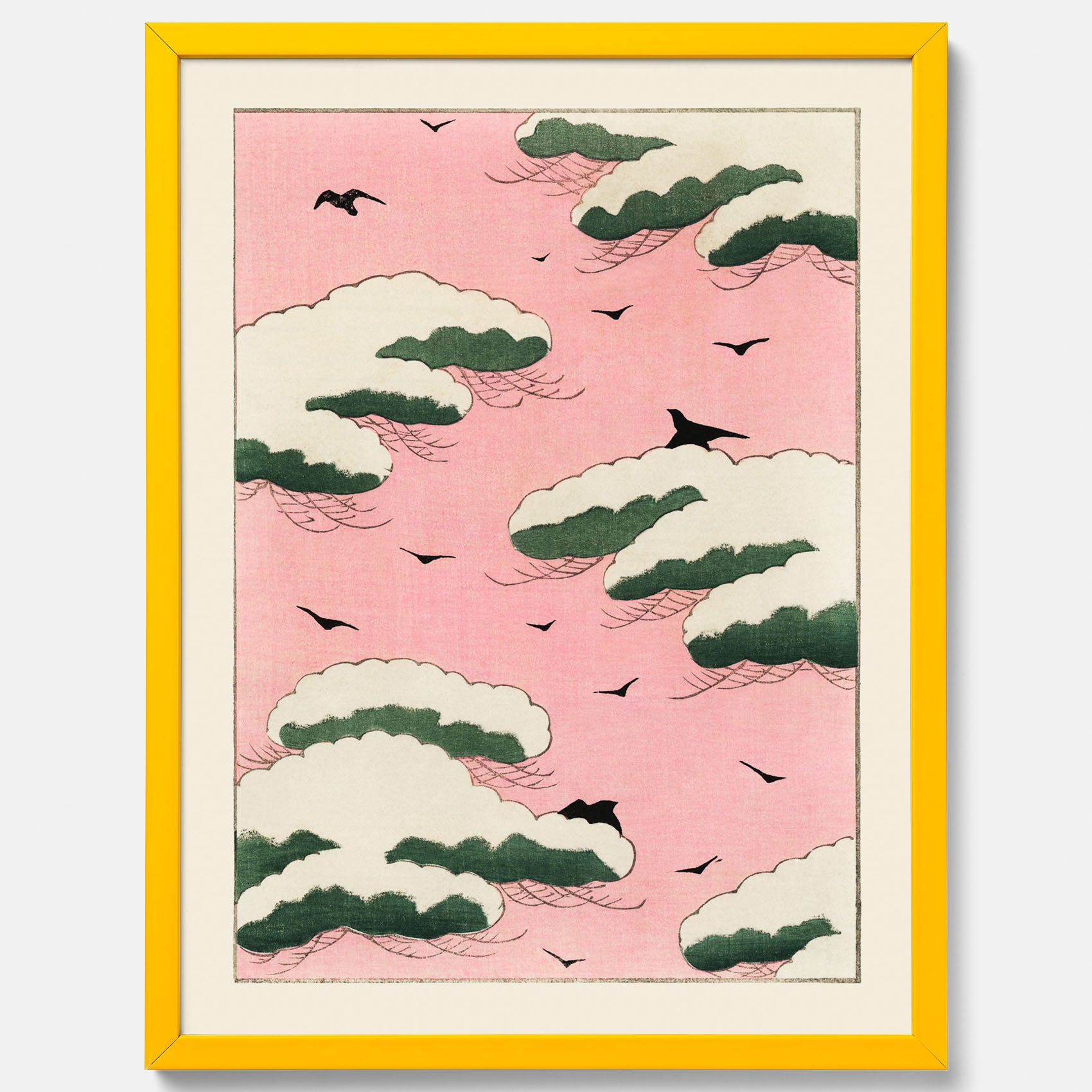 Tavla, Japansk Rosa Himmel poster  – Vintageposter av Watanabe Shōtei