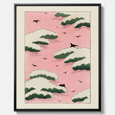 Tavla, Japansk Rosa Himmel canvas  – Vintageposter av Watanabe Shōtei