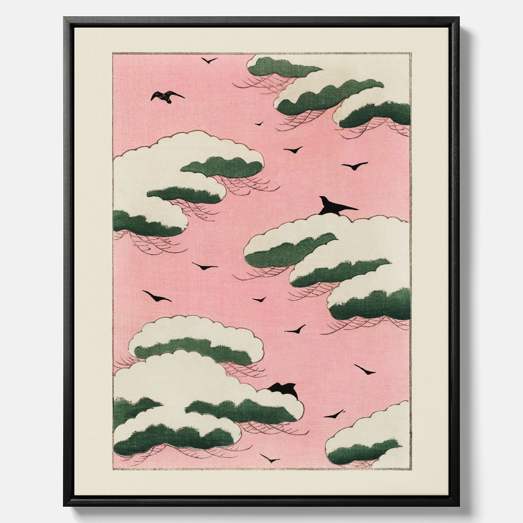 Tavla, Japansk Rosa Himmel canvas  – Vintageposter av Watanabe Shōtei