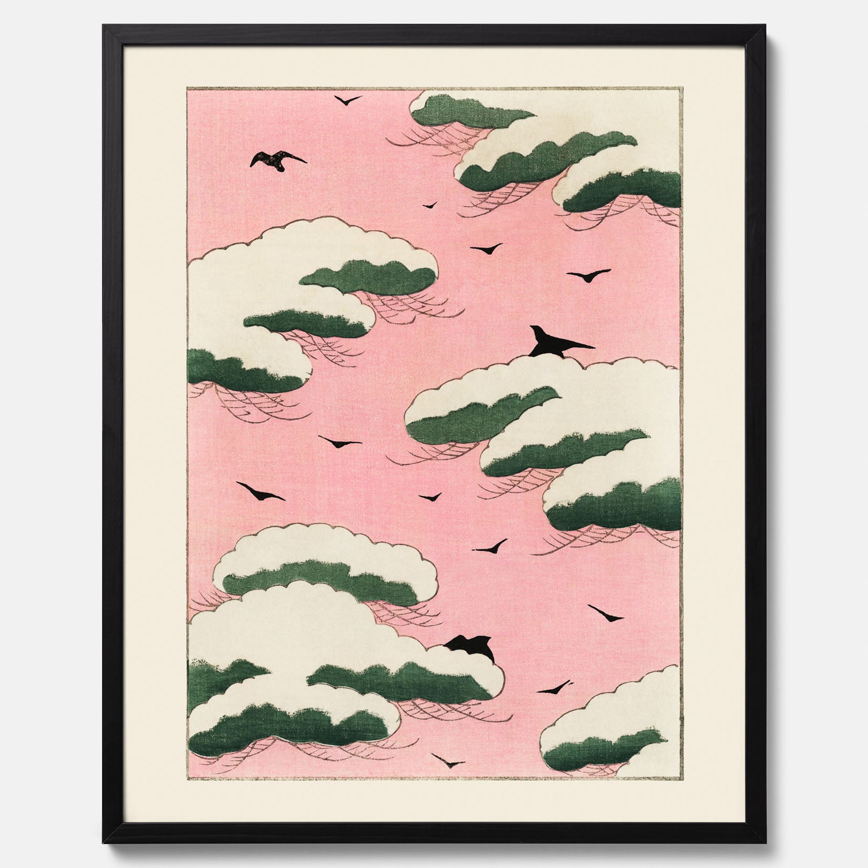 Tavla, Japansk Rosa Himmel poster  – Vintageposter av Watanabe Shōtei