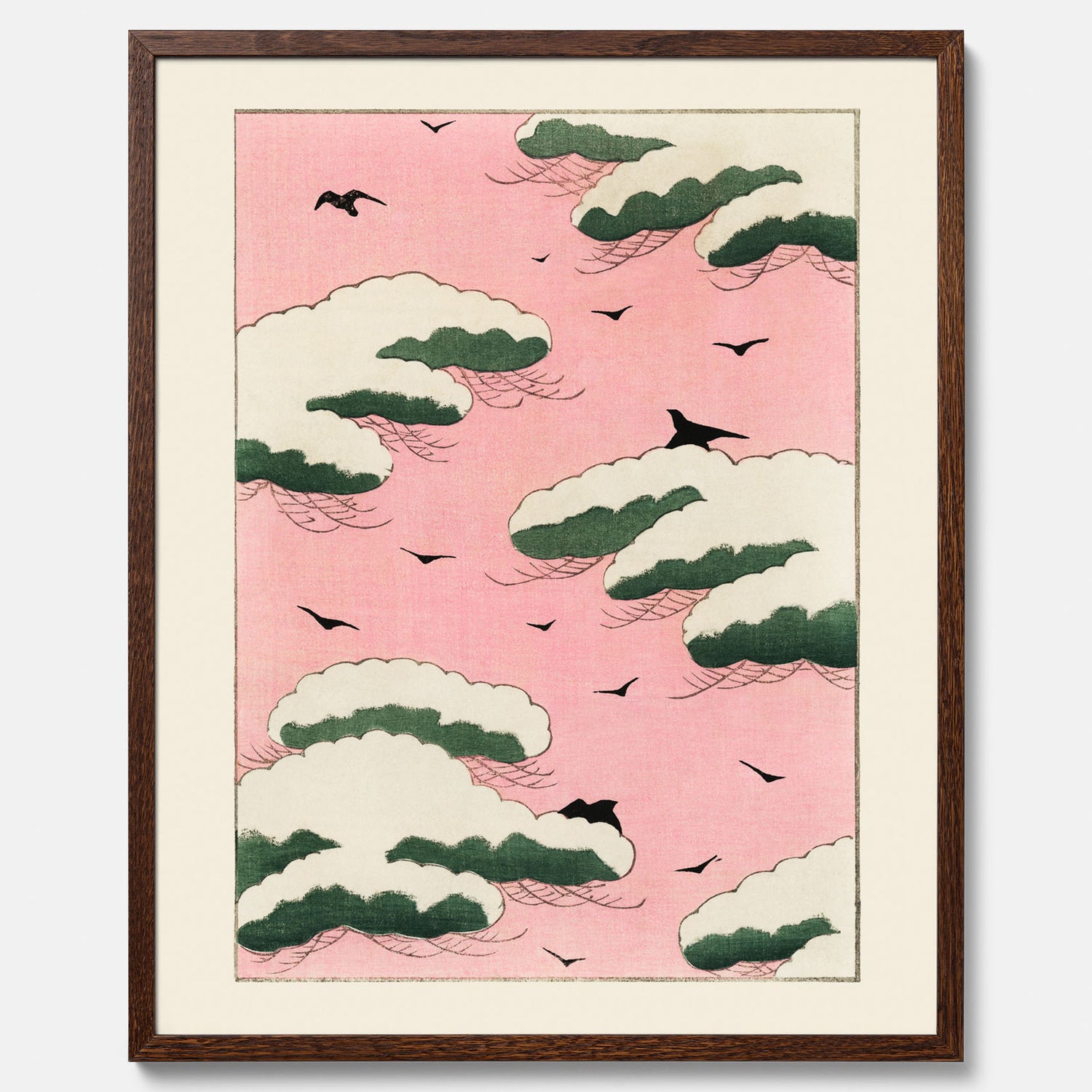 Tavla, Japansk Rosa Himmel poster  – Vintageposter av Watanabe Shōtei