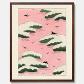 Tavla, Japansk Rosa Himmel poster  – Vintageposter av Watanabe Shōtei