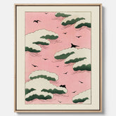 Tavla, Japansk Rosa Himmel canvas  – Vintageposter av Watanabe Shōtei