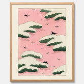 Tavla, Japansk Rosa Himmel poster  – Vintageposter av Watanabe Shōtei