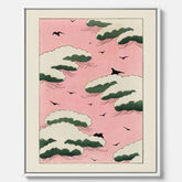 Tavla, Japansk Rosa Himmel canvas  – Vintageposter av Watanabe Shōtei