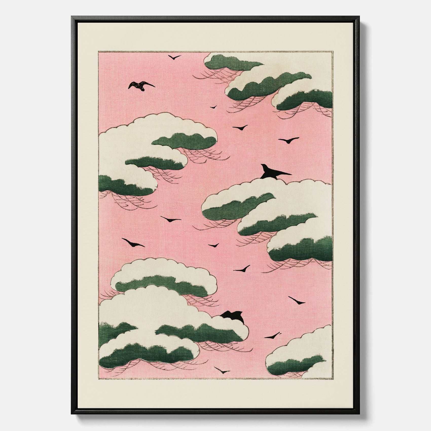 Tavla, Japansk Rosa Himmel canvas  – Vintageposter av Watanabe Shōtei