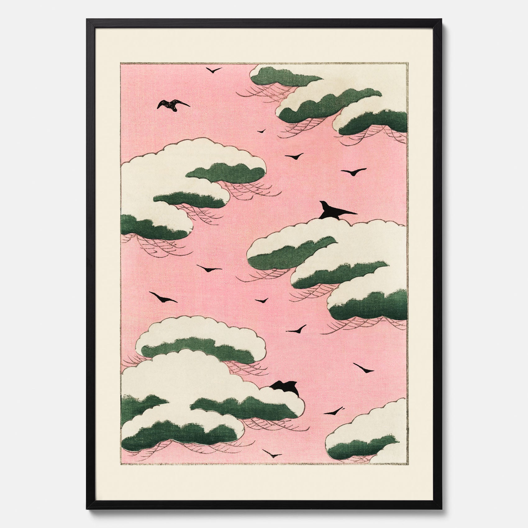 Tavla, Japansk Rosa Himmel poster  – Vintageposter av Watanabe Shōtei