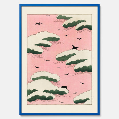 Tavla, Japansk Rosa Himmel poster  – Vintageposter av Watanabe Shōtei