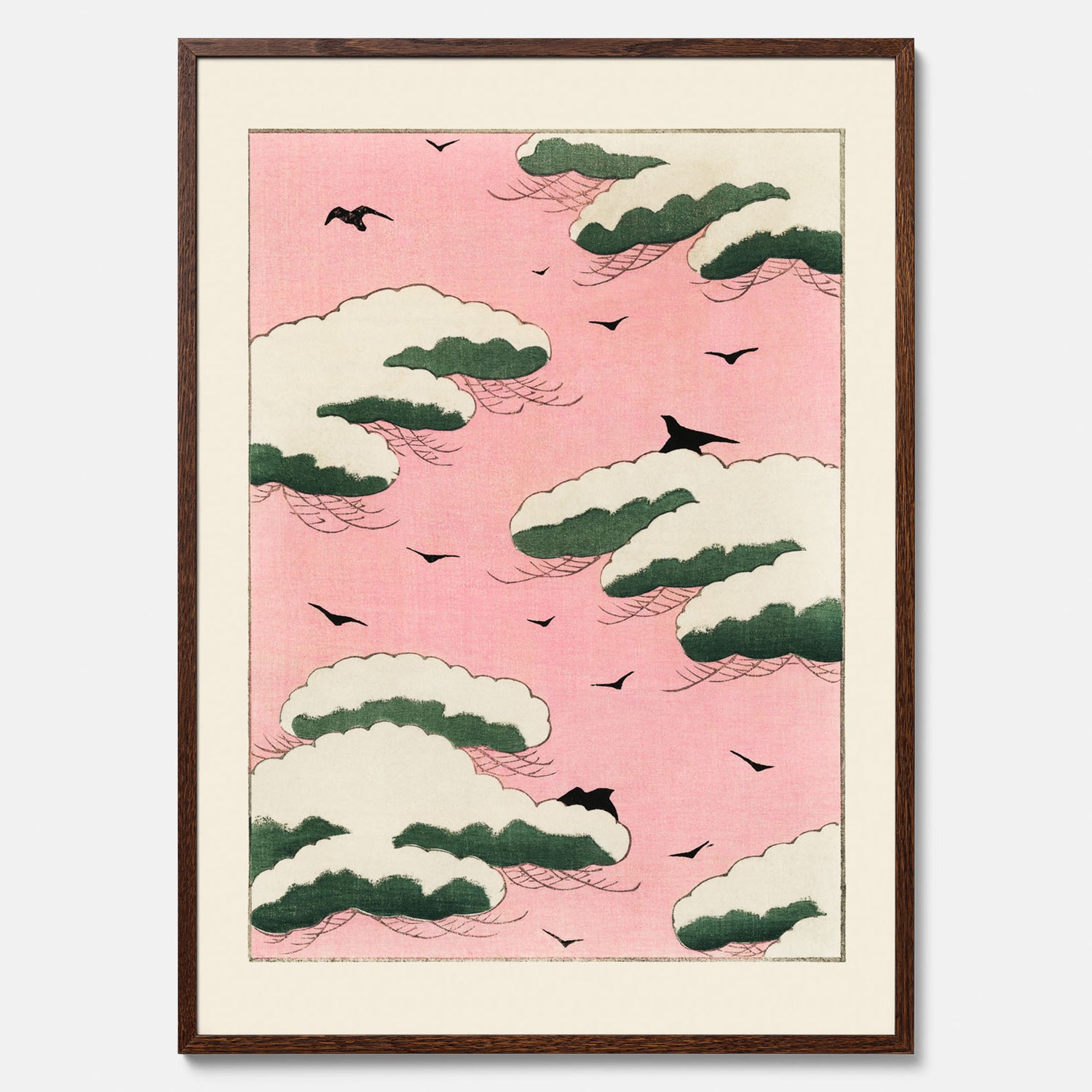Tavla, Japansk Rosa Himmel poster  – Vintageposter av Watanabe Shōtei