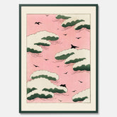Tavla, Japansk Rosa Himmel poster  – Vintageposter av Watanabe Shōtei