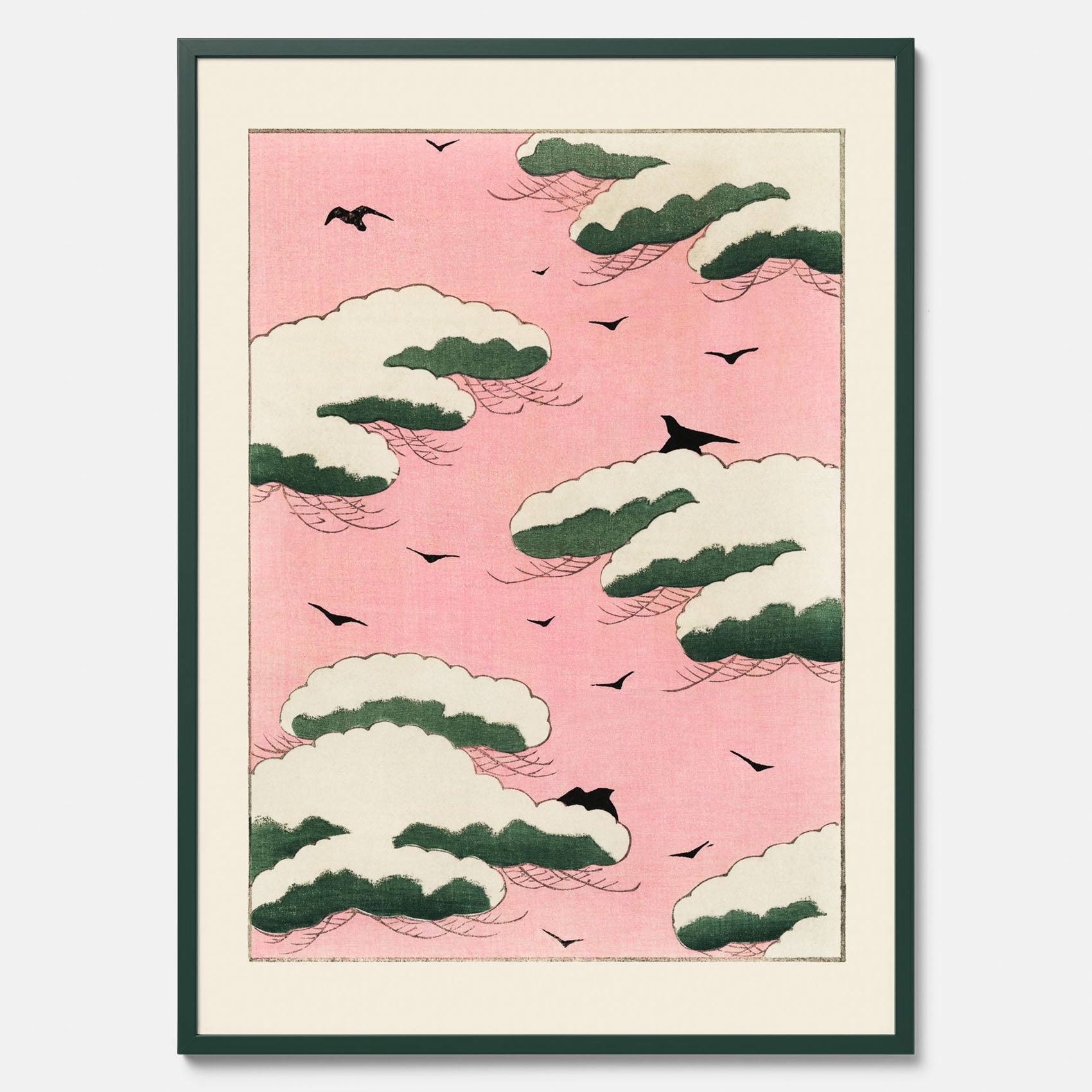 Tavla, Japansk Rosa Himmel poster  – Vintageposter av Watanabe Shōtei
