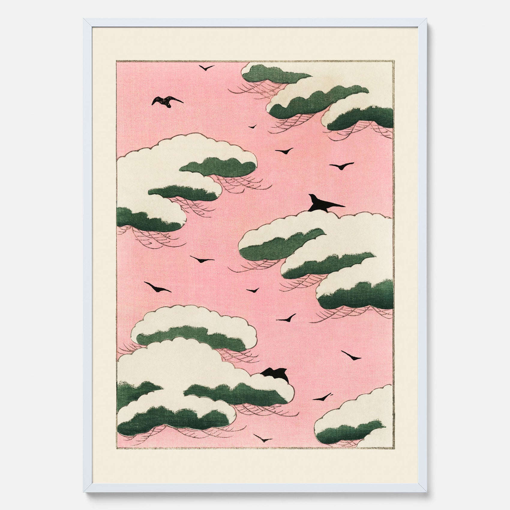 Tavla, Japansk Rosa Himmel poster  – Vintageposter av Watanabe Shōtei