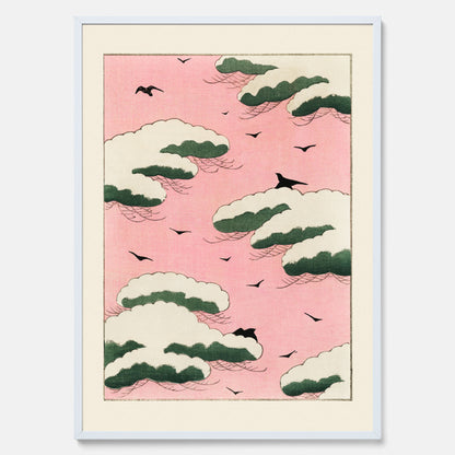 Tavla, Japansk Rosa Himmel poster  – Vintageposter av Watanabe Shōtei